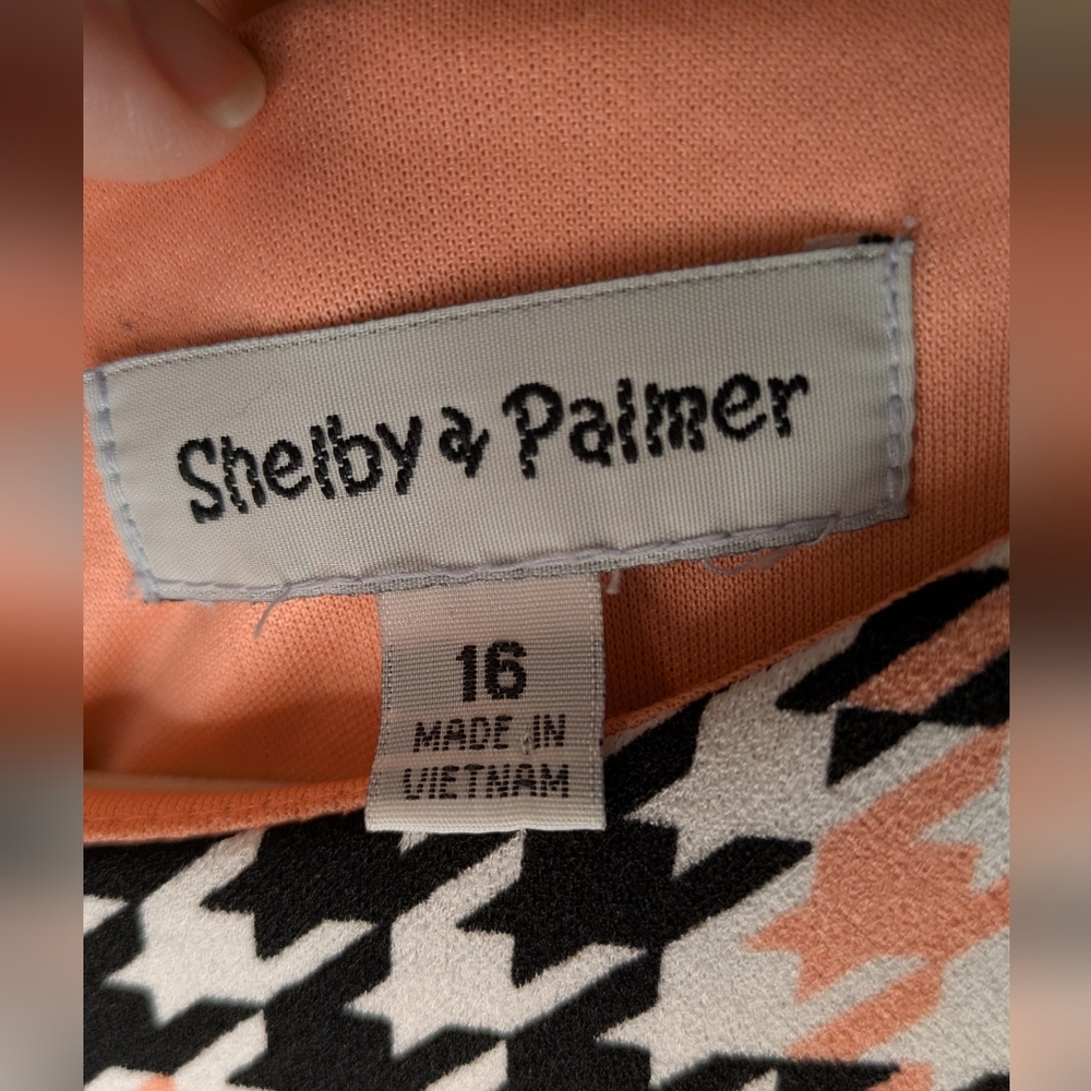 Shelby & Palmer Chic Houndstooth Dress in Pink and Black - Picture 5 of 7